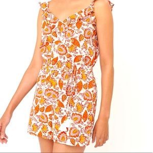 LOFT Beach Floral Flutter Romper